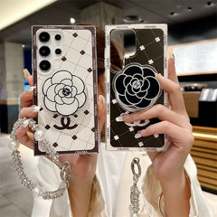 Fashion Camellia Magnetic Bracket Samsung Case