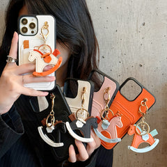 Cute Trojan Horse Pendant Card Holder Case