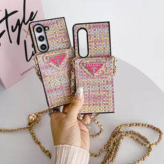 Triangle Logo Card Holder Fold Crossbody Case