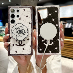 Fashion Camellia Magnetic Bracket Samsung Case