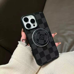 Magnetic Bracket Leather Embossed Case