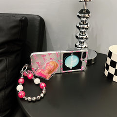 Magnetic Holder Cartoon Girl Bracelet Flip Case