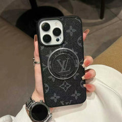 Magnetic Bracket Leather Embossed Case
