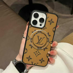 Magnetic Bracket Leather Embossed Case