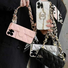 Elegant Fashion Silk Scarf Chain Card Holder Case