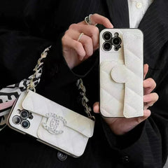 Elegant Fashion Silk Scarf Chain Card Holder Case
