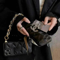 Elegant Fashion Silk Scarf Chain Card Holder Case
