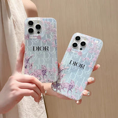 Floral Embossed Silver Case
