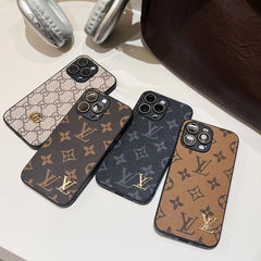 Fashion Leather Golden Logo All-Inclusive Case