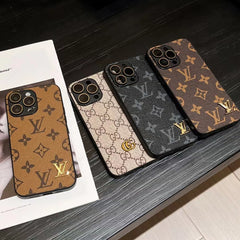 Fashion Leather Golden Logo All-Inclusive Case