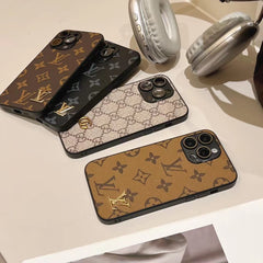 Fashion Leather Golden Logo All-Inclusive Case