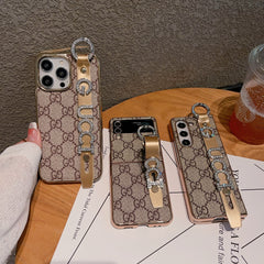 Rhinestone Letters Wristband Fold Case
