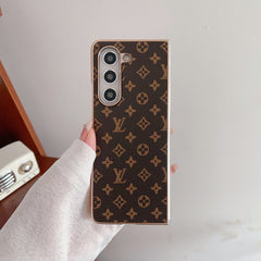 Electroplated gold-edged leather Fold Case