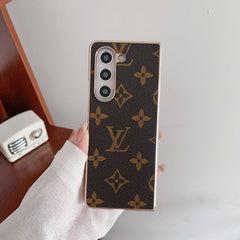 Electroplated gold-edged leather Fold Case